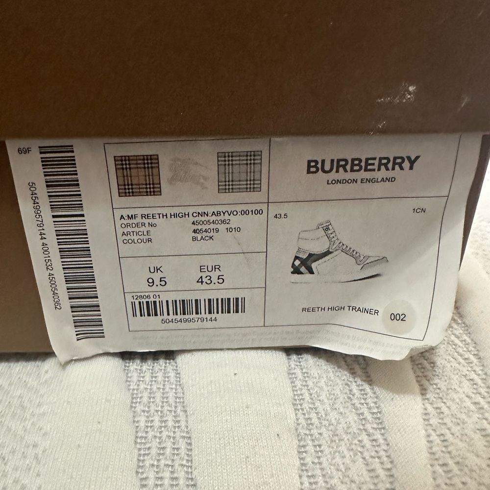 Burberry Black Reeth High Trainers - Picture 7 of 7